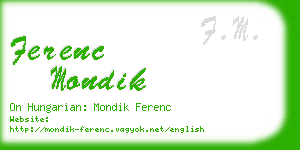 ferenc mondik business card